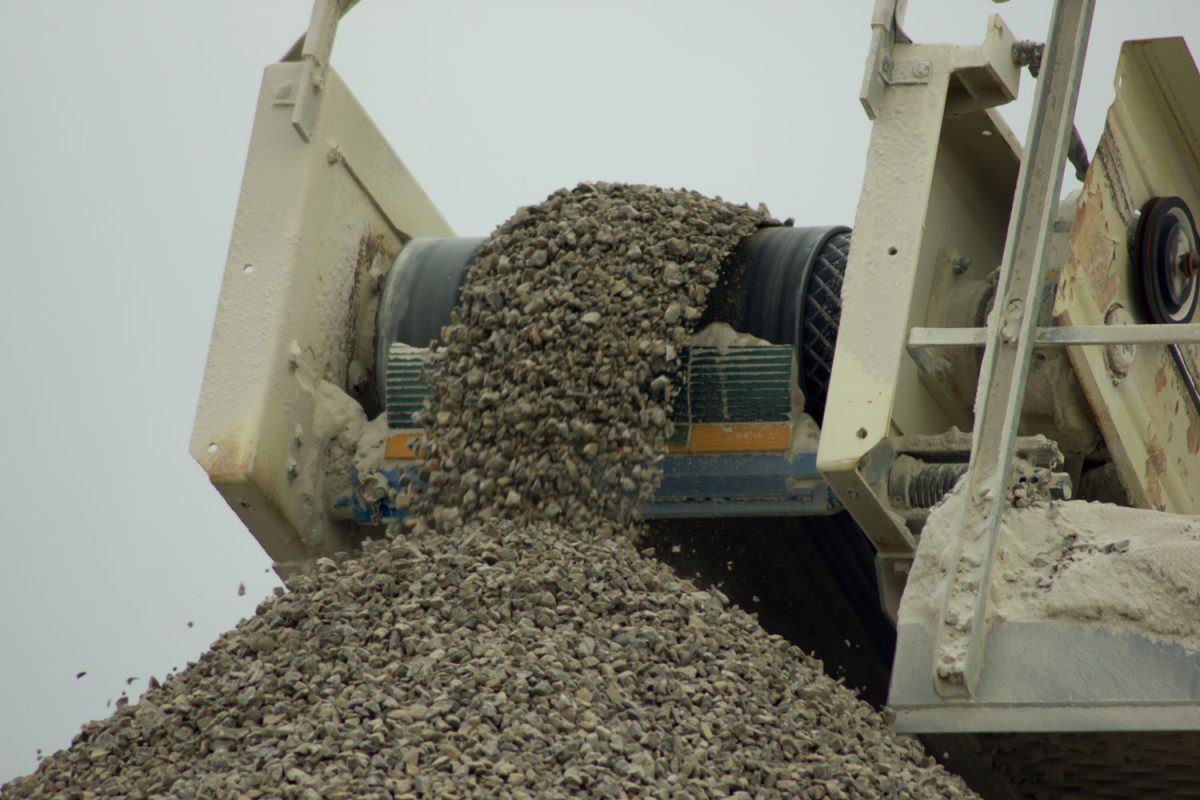 Crushed stone used for making asphalt