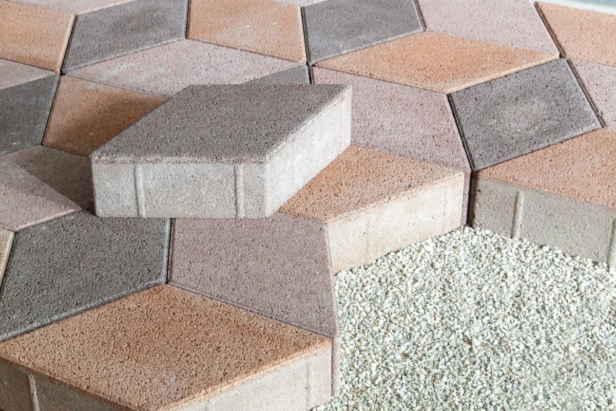 Different textures and colors of brick patios for the garden