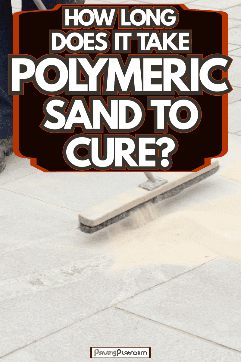 Worker sweeping sand on the pavement, How Long Does It Take Polymeric Sand To Cure?