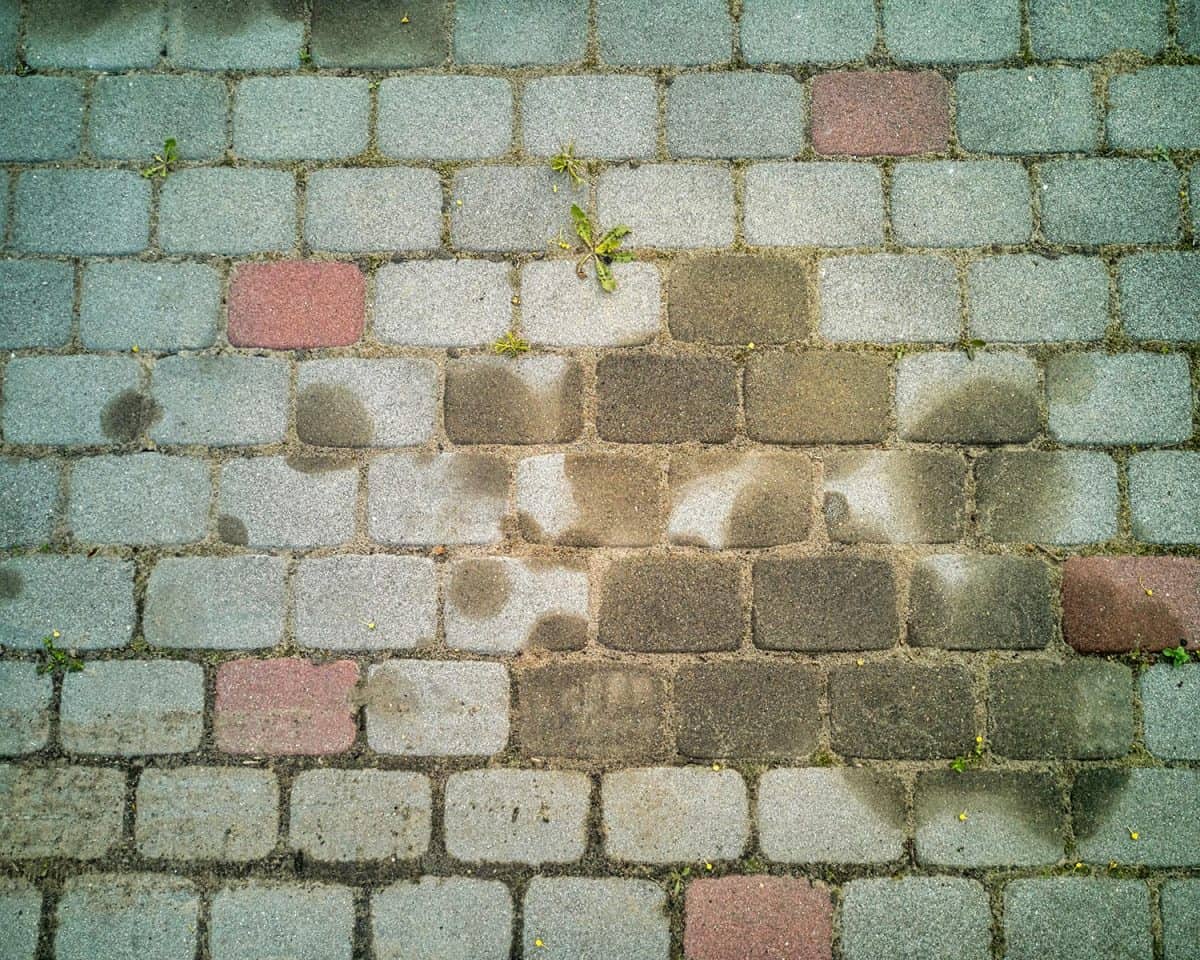 Old stains on paver