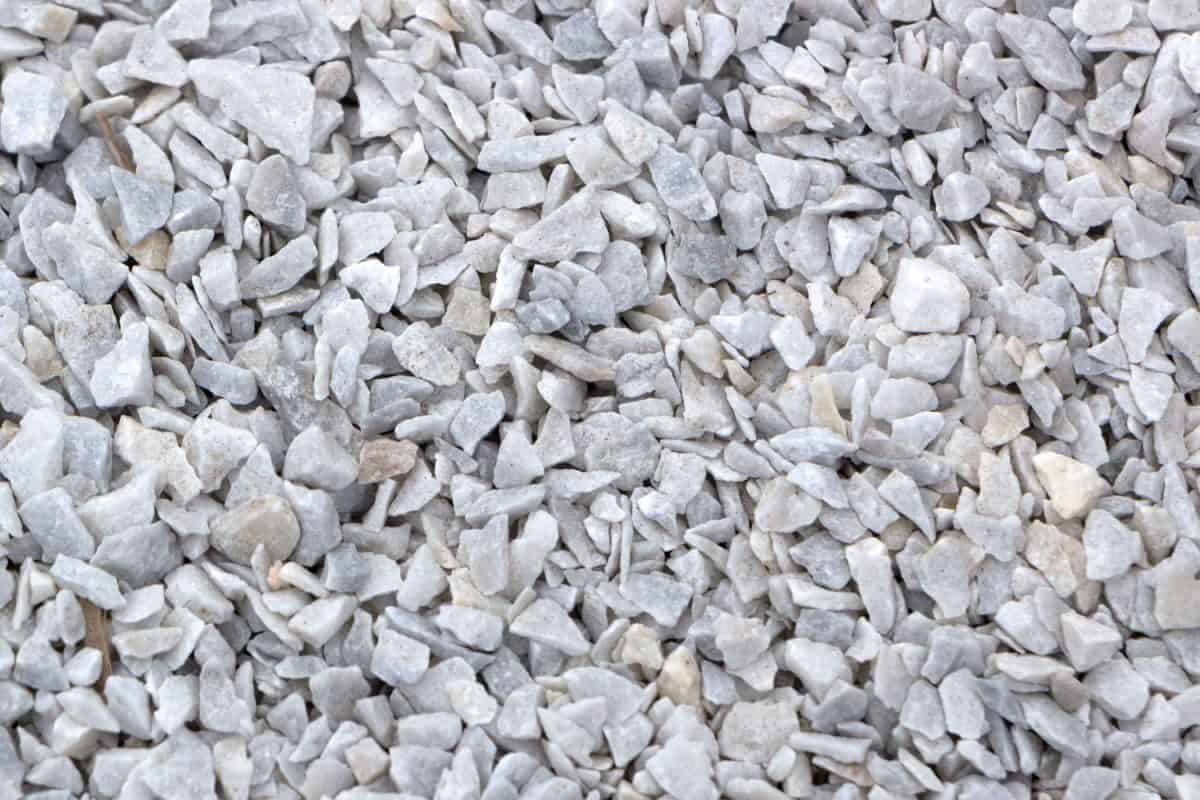 A stockpile of marble chip gravel