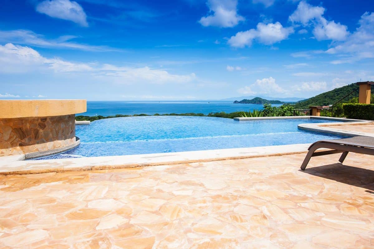 Beautiful pool patio over looking the ocean