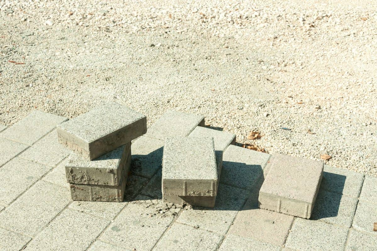 Concrete brick pavers for the garden patio