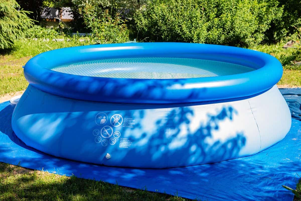 Inflatable pool on the lawn