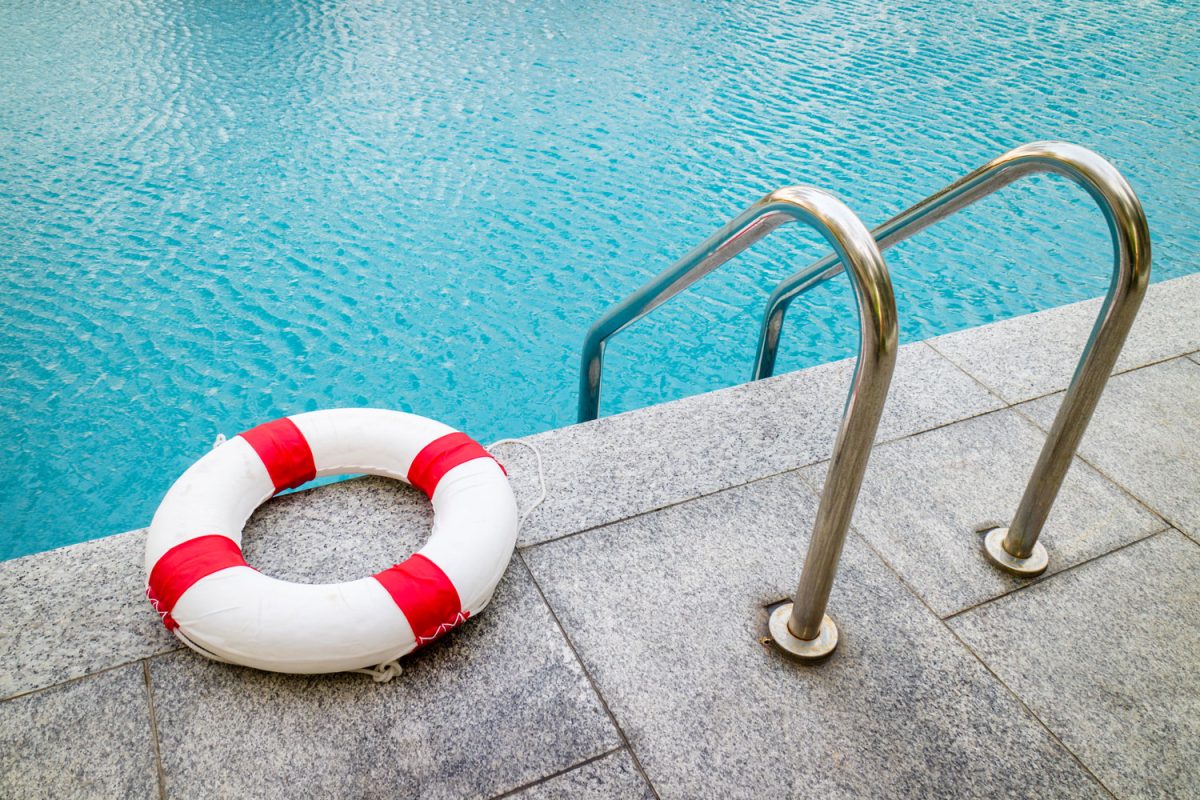 Installing pavers on pool can prevent kids from slipping