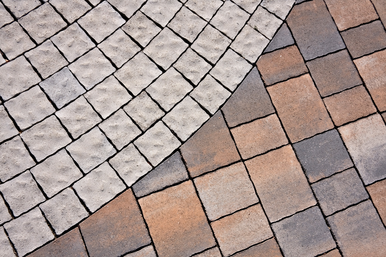 Pathway pattern of paver stones.
