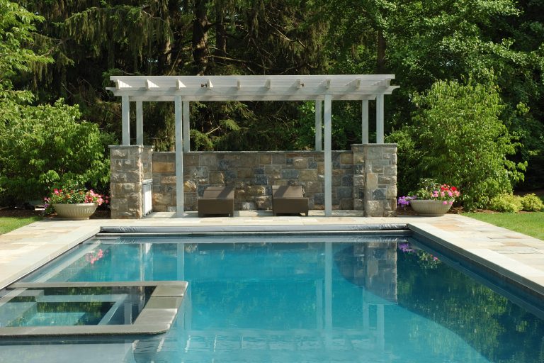 Pretty pool and Pergola - Do Belgard Pavers Get Hot In The Sun [With Tips To Keep Your Feet Cool Around The Pool]