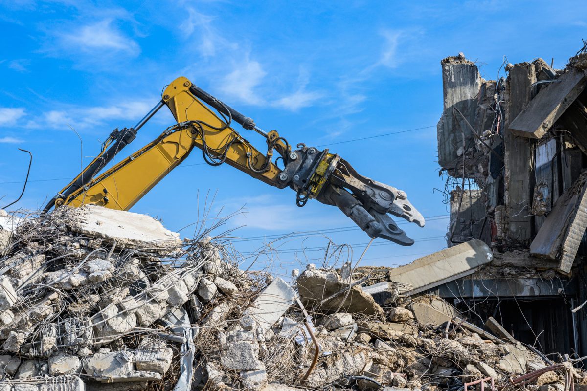 removal and demolition process for recycling of disposal of old concrete