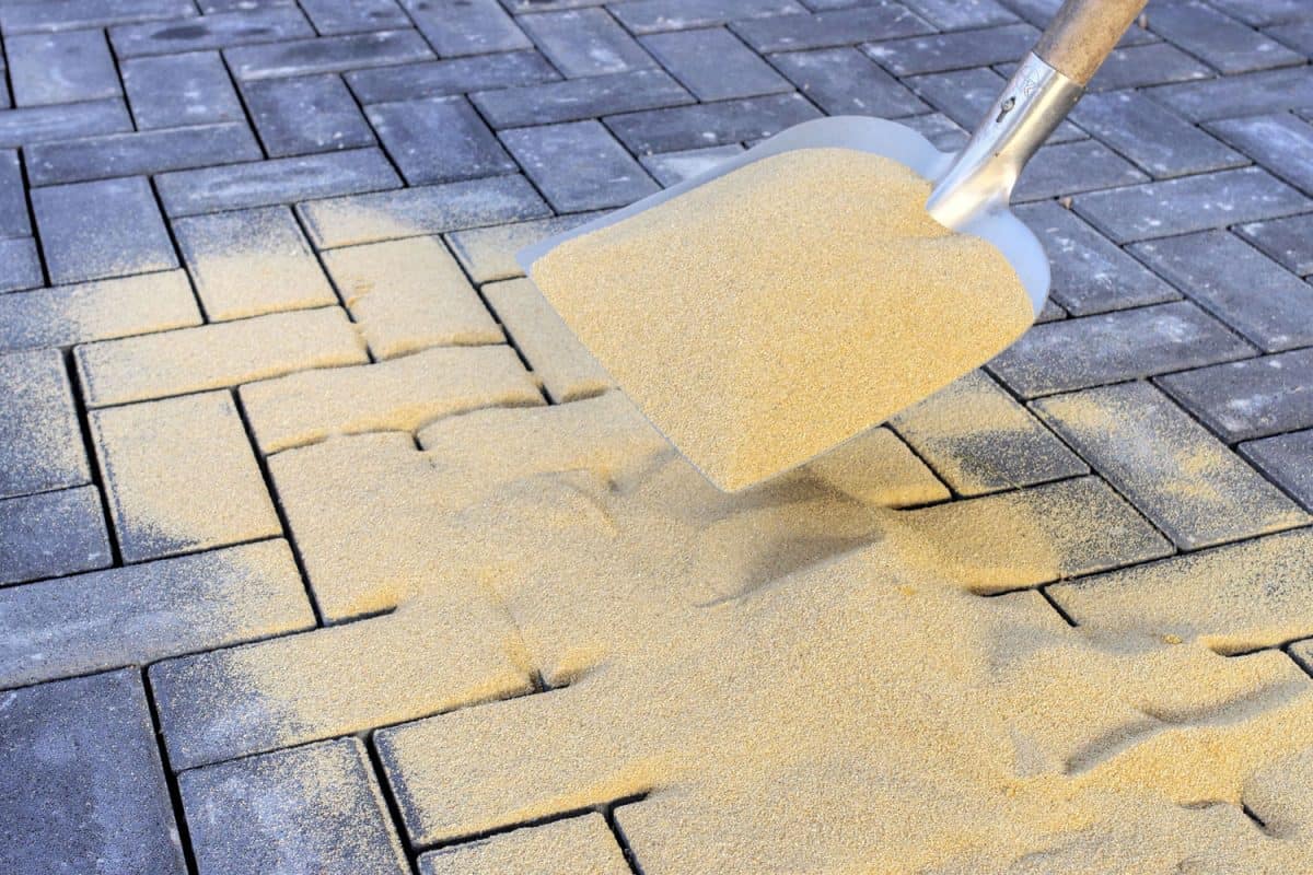 Sand also used as an alternative to fill the spaces on a flagstone or bricks