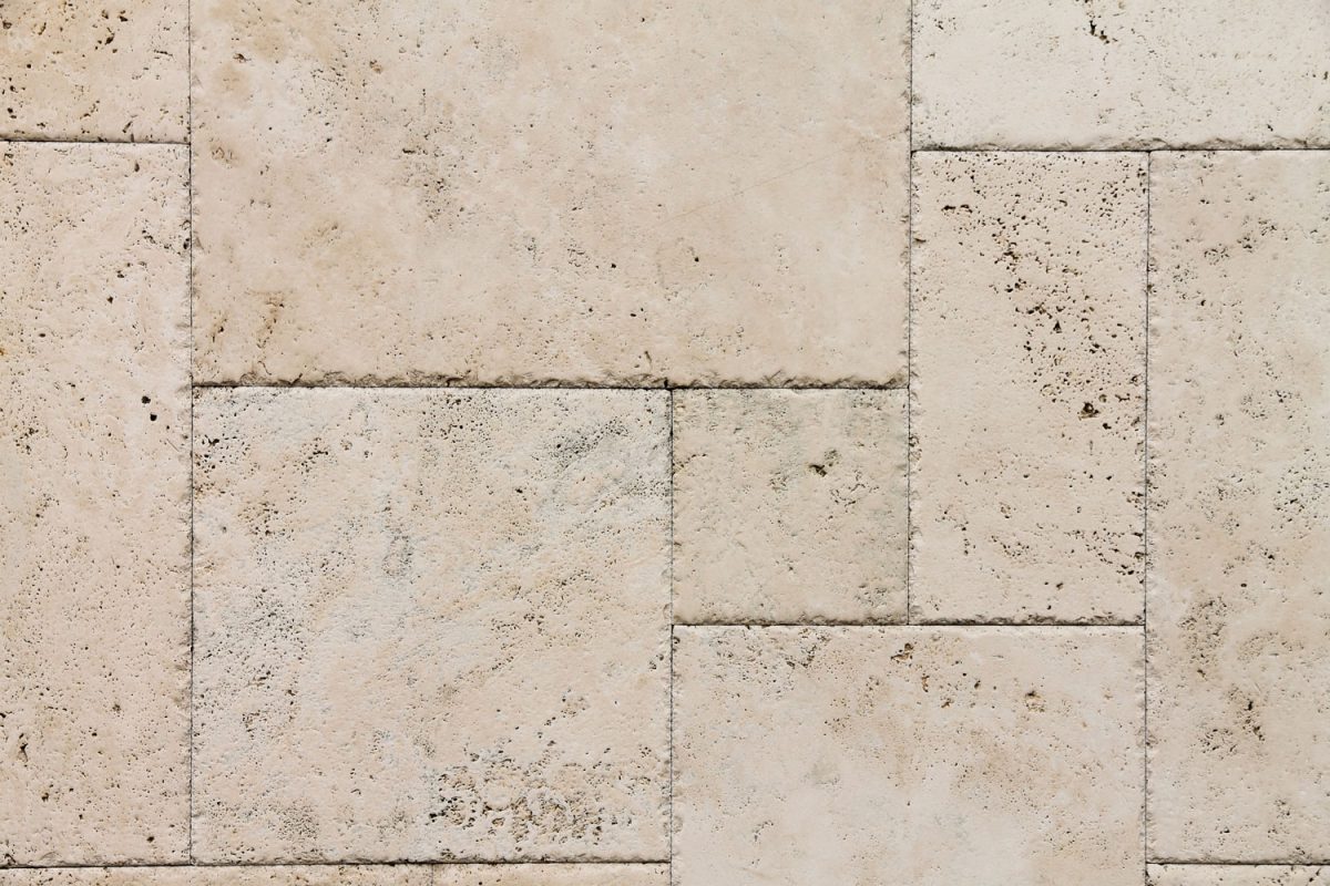 Travertine when installed has a gap depends on the shape of the travertine ordered