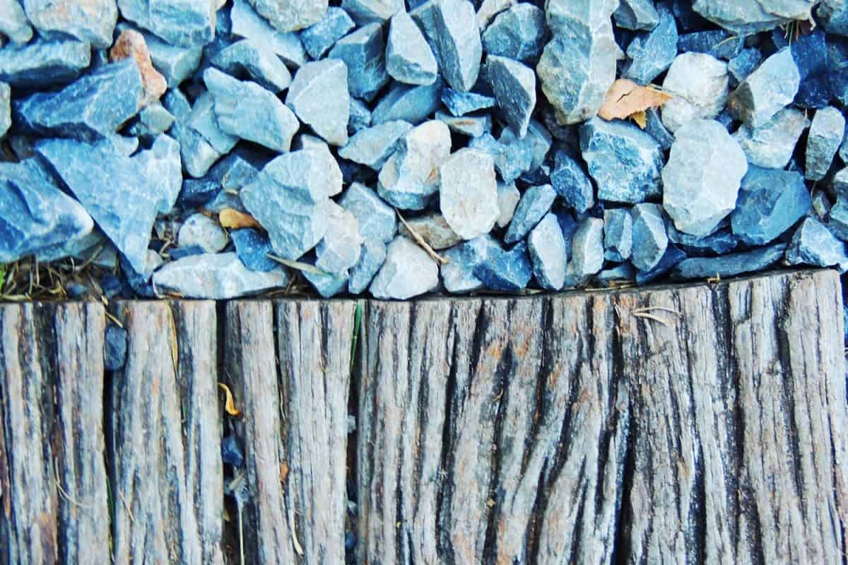 Blue stone with sharp texture like a gravel