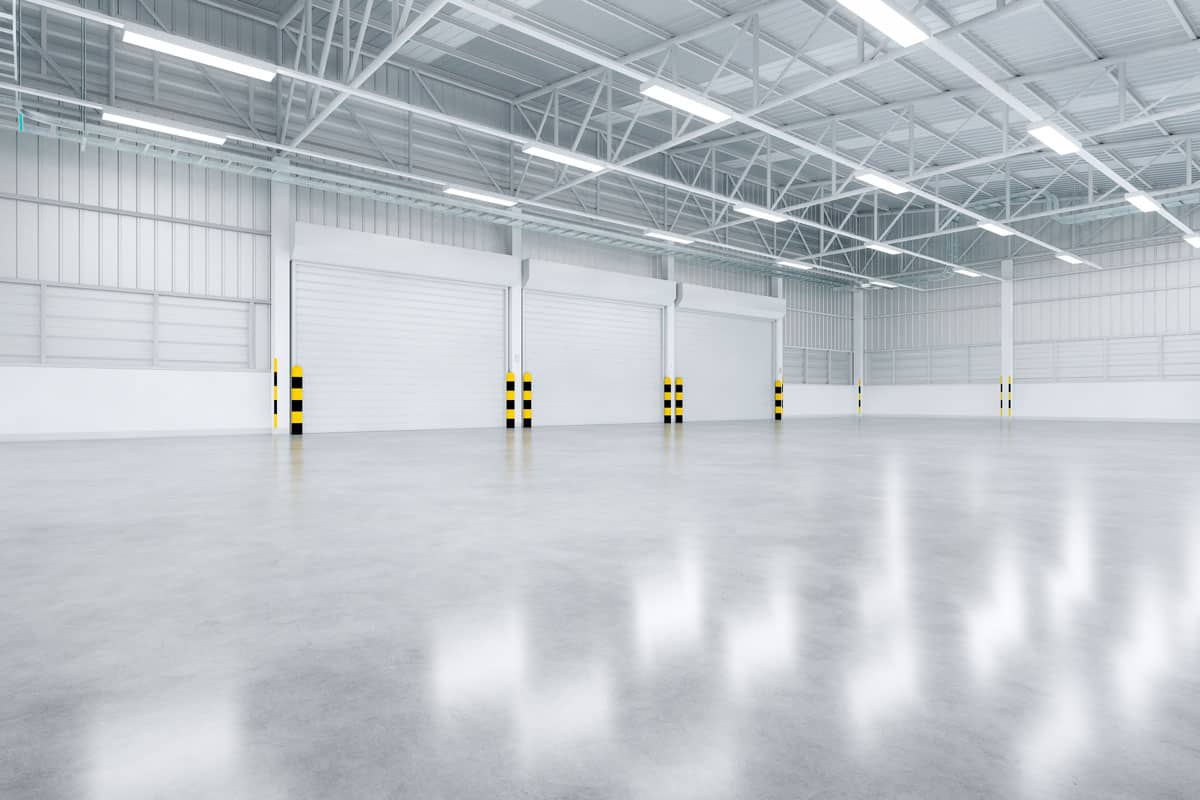 concrete floor inside warehouse building